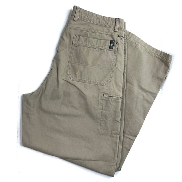 REI Khaki Organic Cotton Utility Cargo Hiking Pants 36x32 - Picture 2 of 4